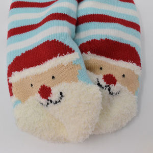 Moret Cozy Warmers Slipper Socks Santa Girl 6 to 8 Festive Comfy Christmas New